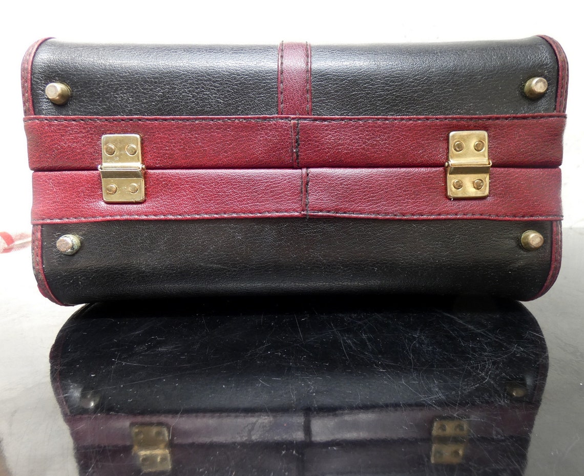 Pierre Cardin Paris Box Bag Vintage Black Leather Makeup Box | Etsy
