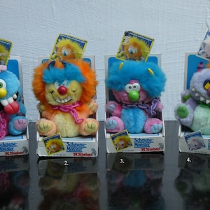 4 Pieces Kuddlee Uglee Monster plush New in package RARE  Simba Edition 1986