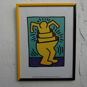 Keith Haring Original Limitierte Auflage Ohne Titel 'Cup Man' Vintage Poster mit dem Stempel und Copyright 1989/1995.