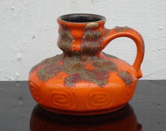STEIN Keramik 56/10 KeramikOrange  Fat Lava Vase. Germany. WGP. Mid-century home decor.