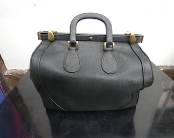 Bolsa médica vintage em couro: Bolsa de viagem grande da Segunda Guerra Mundial