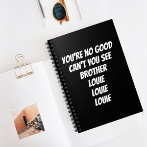 Cahier à spirale Brother Louie - Parfait pour les étudiants, les artistes et les enseignants, un excellent cadeau pour les anniversaires, la tenue d'un journal, la prise de notes, la chanson Louie