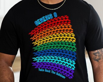 Genesis 9 Rainbow Tracks God's Rainbow Take Back The Rainbow Genesis 9 God's Covenant Promise Not Pride Catholic Christian Shirt