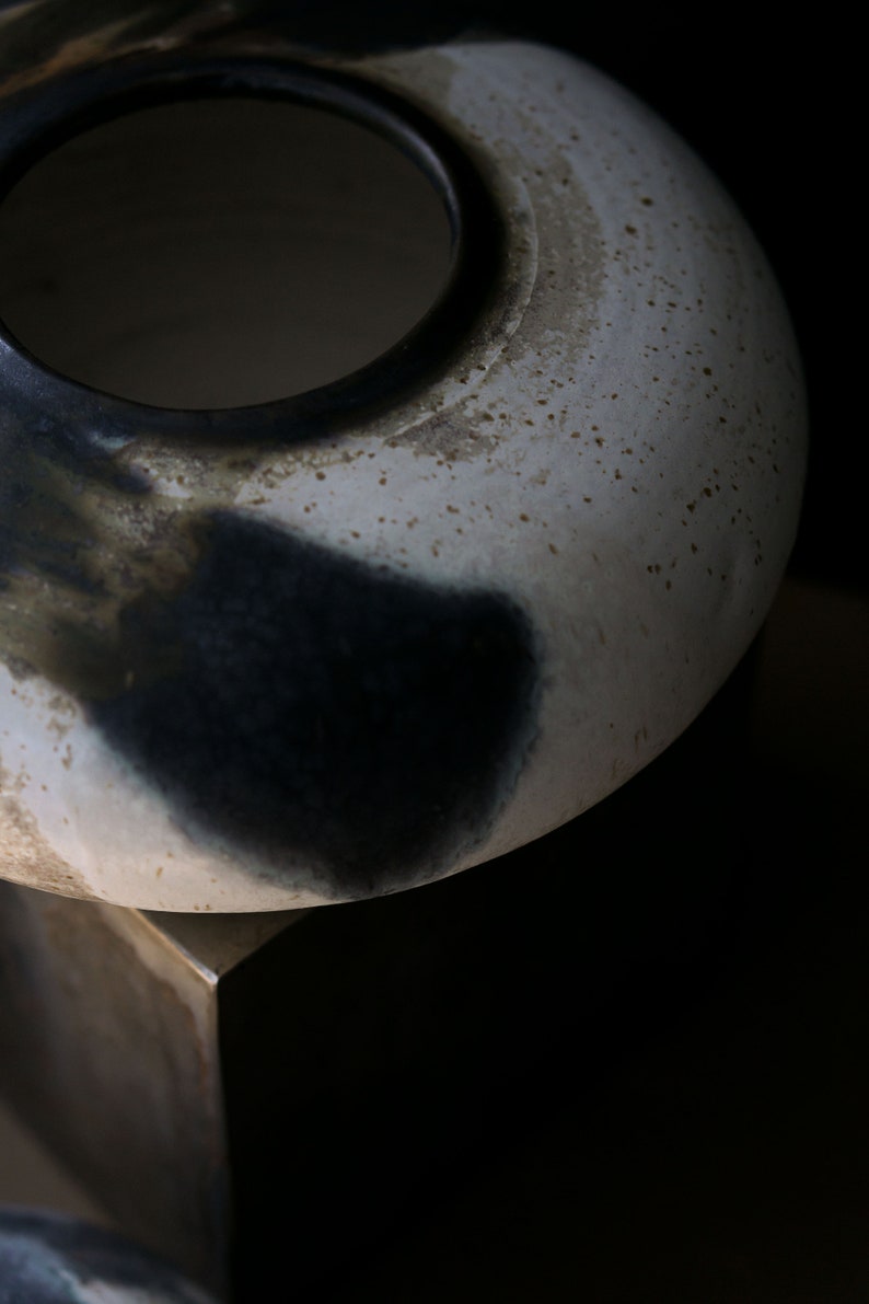 Rustic Ceramic Vase For Flower Vase, Ceramic Flower Pots, Handmade Pottery Vase,Black Table Centerpiece,Retro Vase,Handmade Flower Vase image 7
