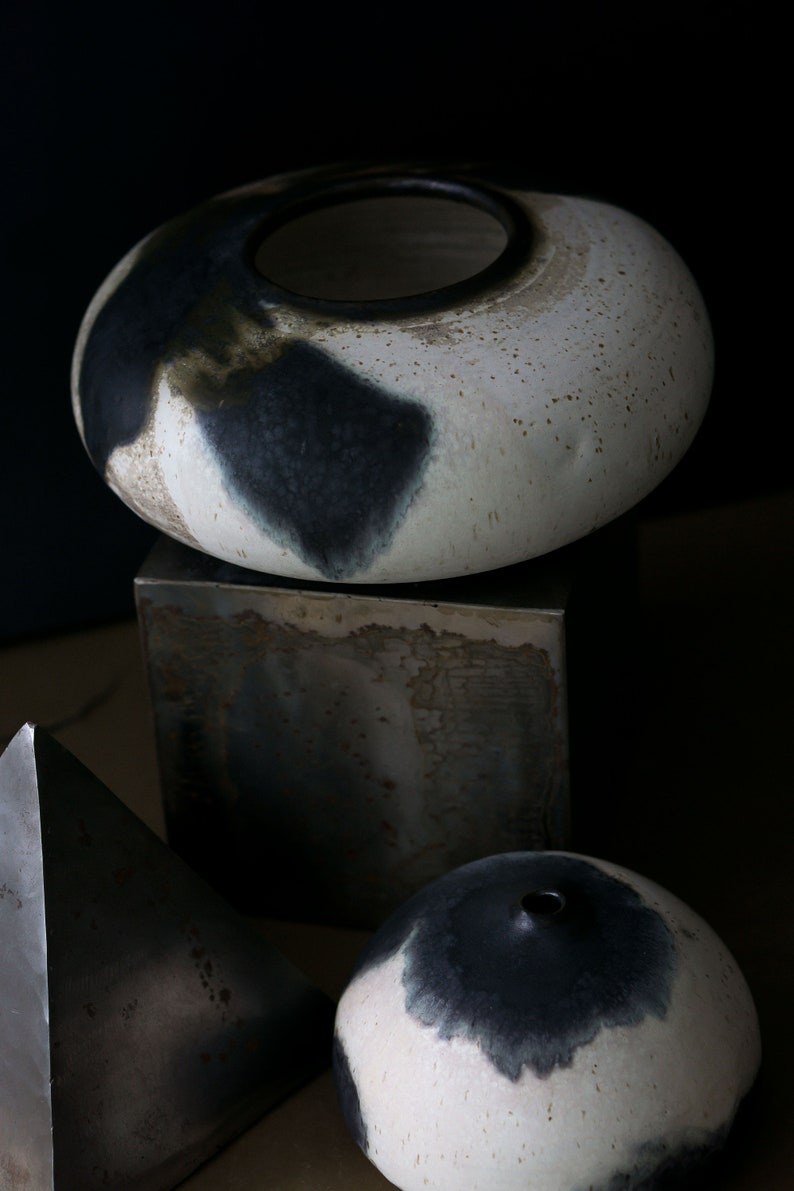 Rustic Ceramic Vase For Flower Vase, Ceramic Flower Pots, Handmade Pottery Vase,Black Table Centerpiece,Retro Vase,Handmade Flower Vase image 9
