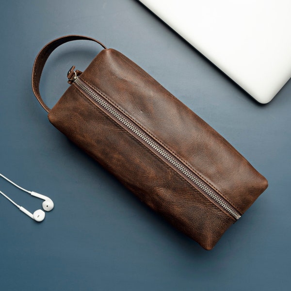 Dopp Kit, Dopp Kit für Männer, Herren Kulturtasche, personalisierte Leder Dopp Kit, Leder Dopp Kitt, Trauzeugen Geschenk,