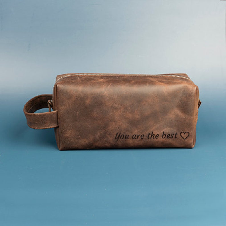 Dopp Kit, Dopp kit for men, Mens Toiletry Bag, Personalized Leather Dopp Kit, Leather Dopp Kitt, groomsmen gift, image 5