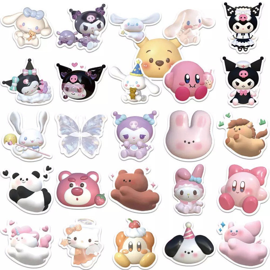 Kawaii Character Aesthetic Sticker Pack – Adorable Vinyl Stickers for ...