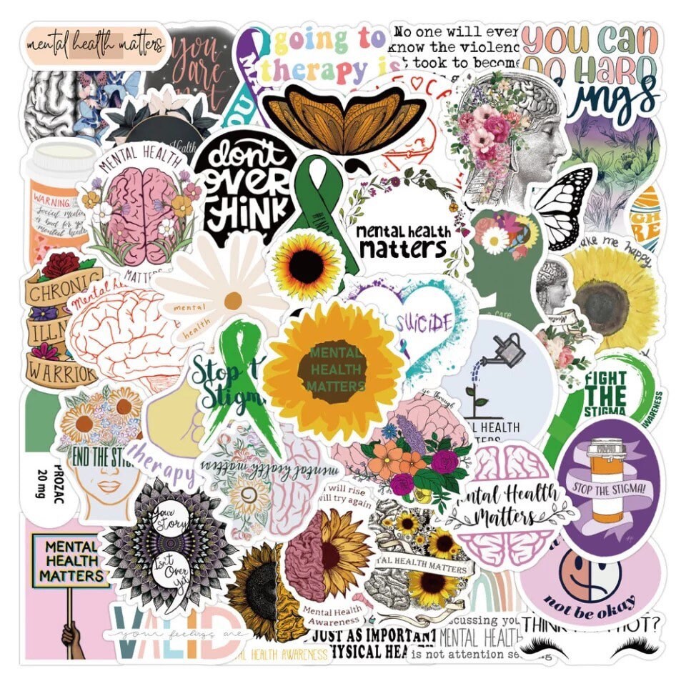 Mental Health Self Love Self Care Sticker Pack Laptop - Etsy
