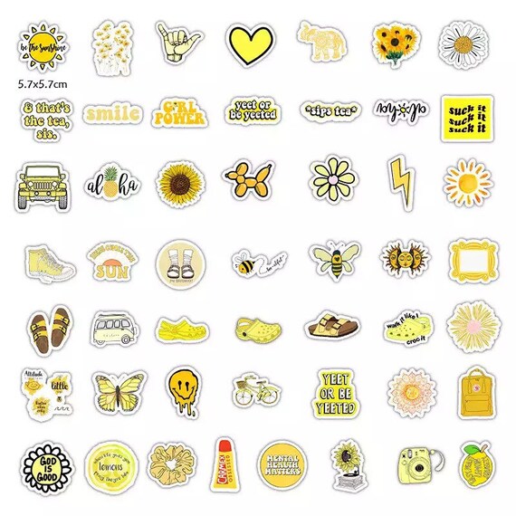 Mini Yellow Star Sticker Pack 12 PC Aesthetic Stickers, Minimalist