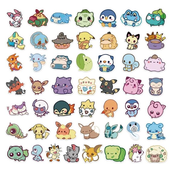 50-Piece Random Pokemon Sticker Lot - Pikachu, Vinyl Decals, Mixed Fun Designs (Made In 2024) 13 thumbnail image