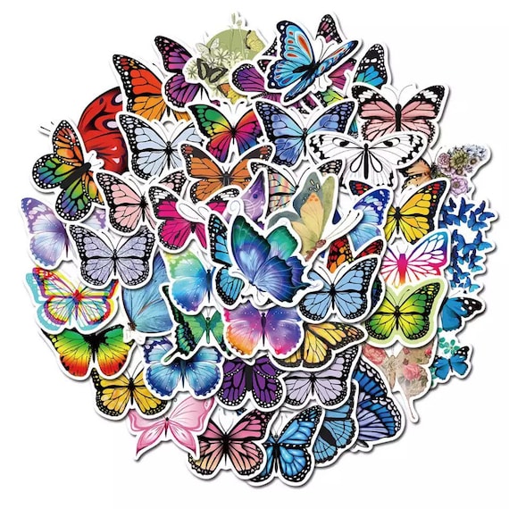 Mixed Colorful Butterfly Sticker Pack, Flower Cute Aesthetic Stickers, Girly  Stickers, Matte Vinyl Sticker Pack -  Denmark