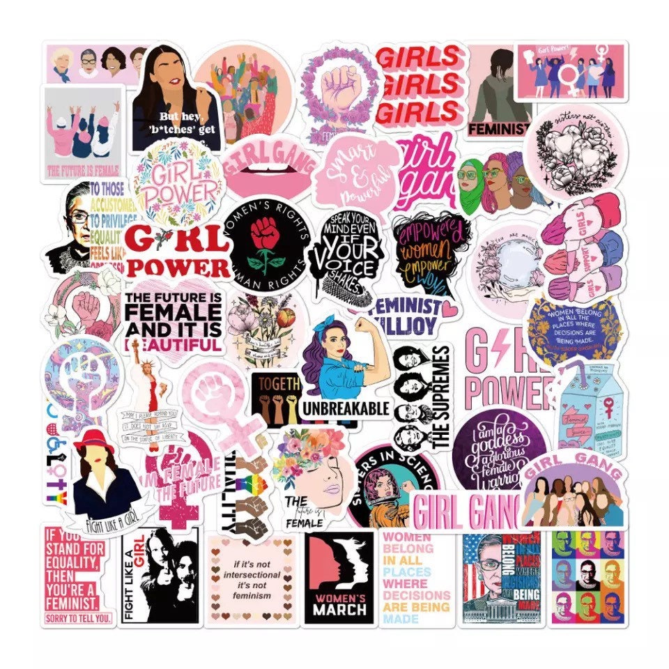 Girl Power Computer Sticker Girl Power Feminist Sticker Pack, Laptop Stickers, Vinyl Sticker Pack ...