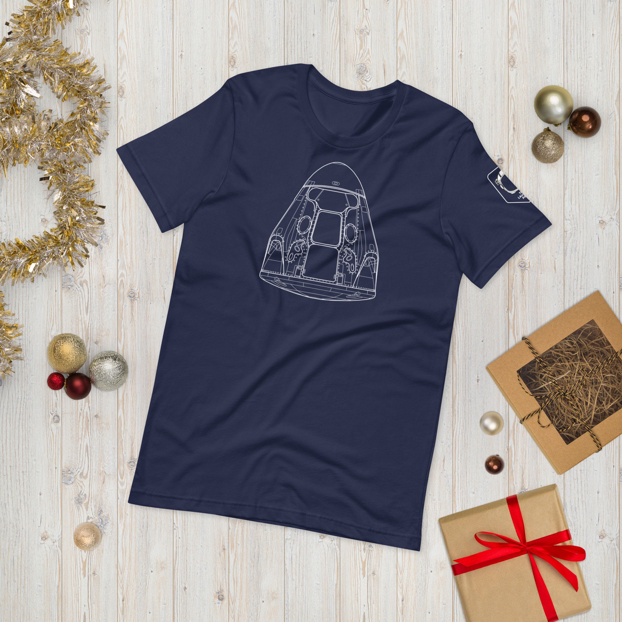 Spacex Crew Dragon Schematic T-shirt 