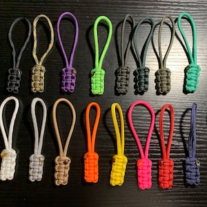 Paracord Zipper Pulls