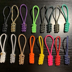 Set of 5 in 31 Colours, Custom Zipper Pull, Paracord Dimond Zipper Pull,  Paracord Snake Zipper Pull, Zipper Puller, Zipper Pull Paracord -   Israel