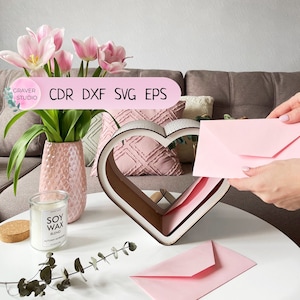 Heart with acrylic , files Svg Dxf Cdr Eps vector plans, laser cutting project, cnc pattern, cnc cut, laser cut