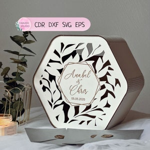 Wedding Card Box Svg,Wedding Laser Cut File, Svg Dxf Cdr Eps Vector Plans, Files Instant Download, Wedding Card Svg, Laser Cut File