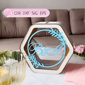 Wedding card box svg, laser cutting project, Svg Dxf Cdr Eps vector plans, files Instant download, wedding card svg, wedding box acrylic