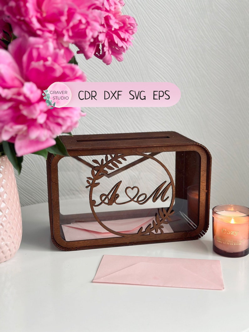 Wedding Card Box Svg Laser Cutting Project Svg Dxf Cdr Eps Etsy