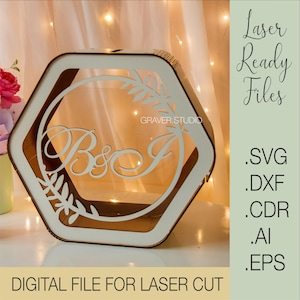 ウェディング カード ボックス svg、レーザー カッティング プロジェクト、Svg Dxf Cdr Eps ベクター プラン、ファイル インスタント ダウンロード、ウェディング カード svg、ウェディング ボックス アクリル