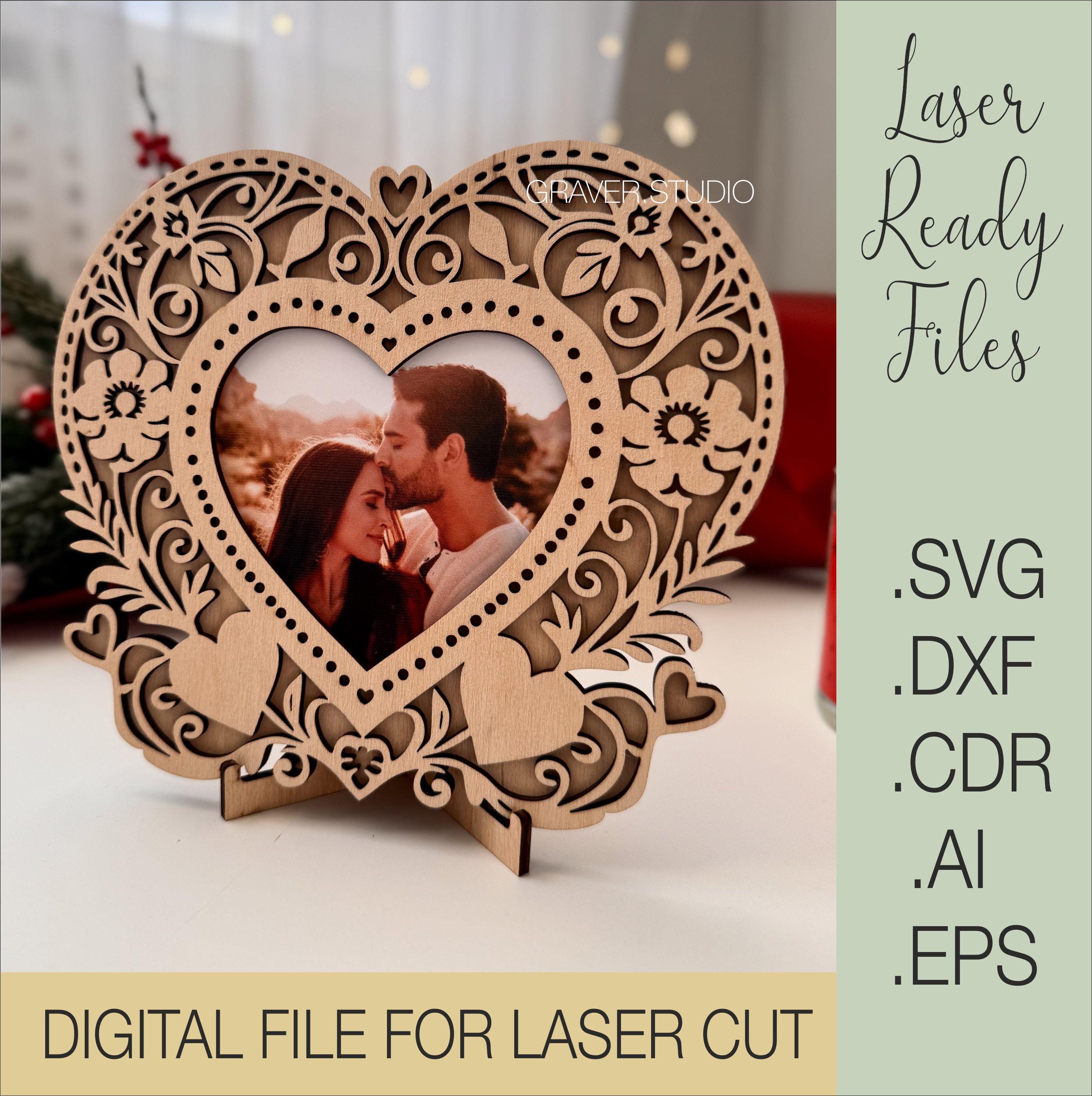 Svg Photo Frame Color Heart Photo Frame Svg,glowforge Photo Frame Svg,valentines Day Svg ...