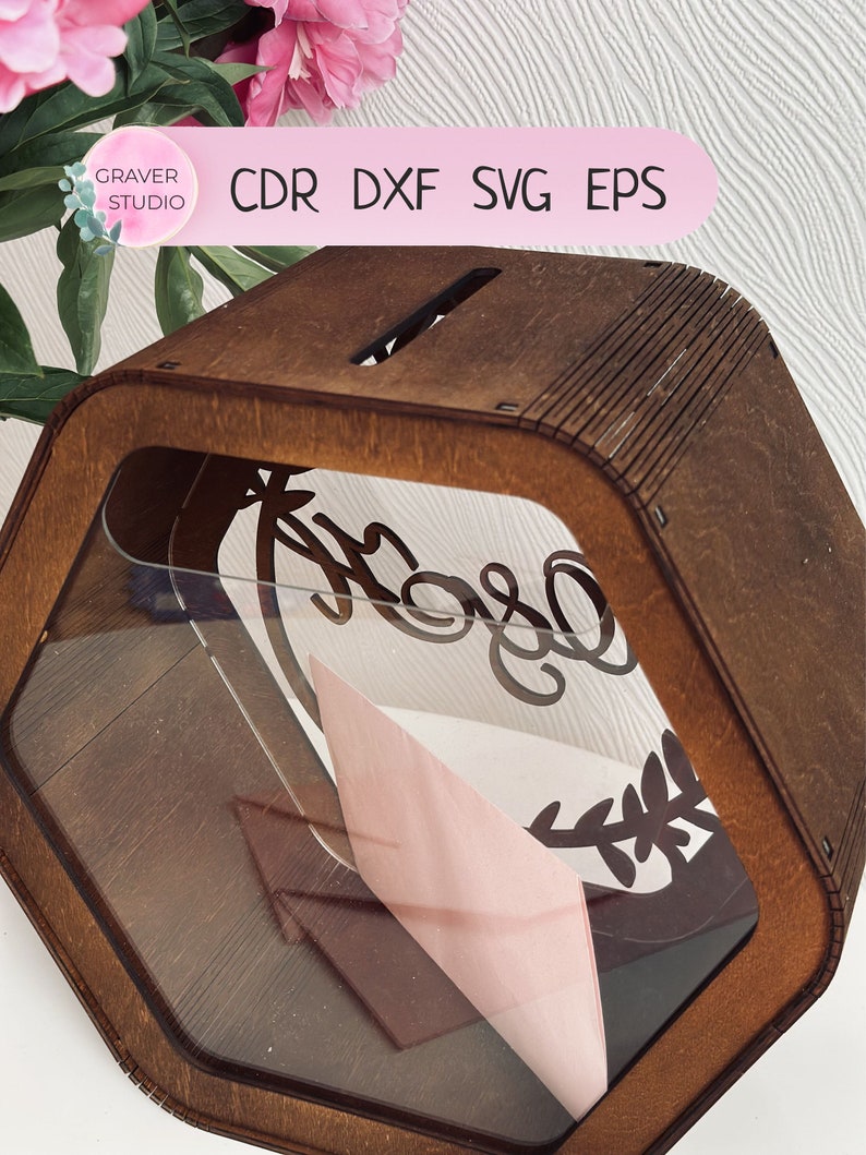 Wedding card box svg laser cutting project svg dxf cdr eps vector