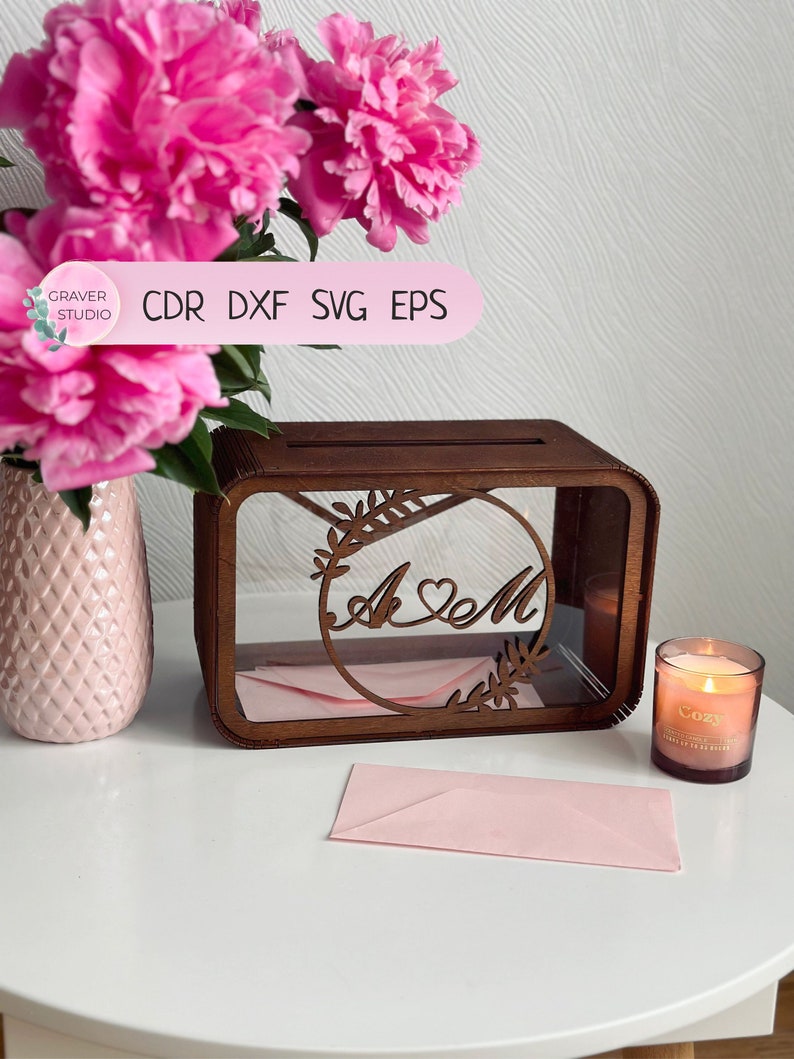Wedding Card Box Svg Laser Cutting Project Svg Dxf Cdr Eps Etsy