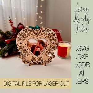 Herz-Fotorahmen-Svg, Glowforge-Fotorahmen-Svg, Valentinstags-Svg, Fotorahmen Holzsvg, Valentinstagsgeschenks-Svg, Herz-Bilderrahmens-Svg