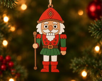 Christmas Nutcracker SVG Cut File, Wooden Holiday Ornament for Laser Cutting, Glowforge Ready, Christmas laser cut files