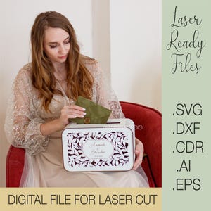 Cartão de casamento Svg, Casamento Svg, Caixa de cartão de casamento Svg, Arquivos de corte a laser, Planos de vetor Svg Dxf Cdr Eps, Arquivos para download instantâneo