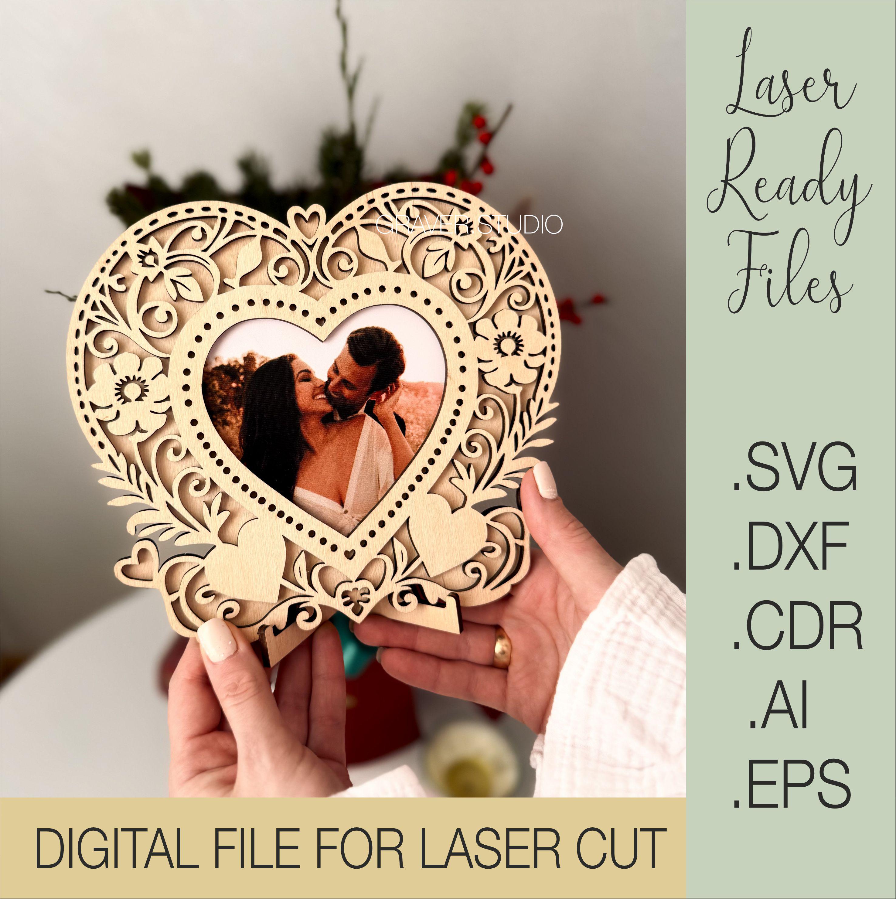 Svg Photo Frame Color Heart Photo Frame Svg,glowforge Photo Frame Svg,valentines Day Svg ...