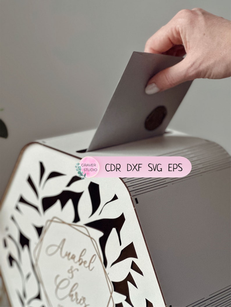 Wedding Card Box Svg,wedding Laser Cut File, Svg Dxf Cdr Eps Vector Plans, Files Instant