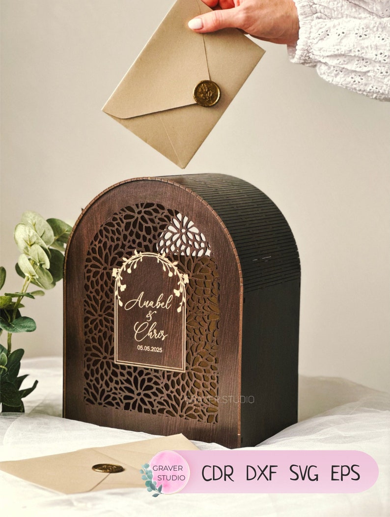 Laser Cut File,wedding Card Box Svg, Laser Cutting Project, Svg Dxf Cdr Eps Vector Plans, Files