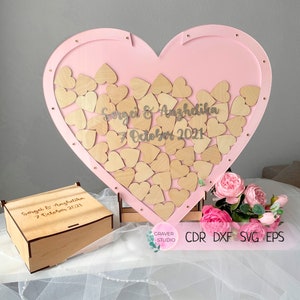 Bruiloft hart gastenboek svg-bestand, svg bruiloft, svg-gastenboek, gast bruiloft boek, bruiloft svg, houten gastenboek svg, download bestand svg,