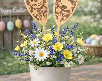 Easter Bunny Ears Ornament Laser Cut File SVG | Easter Decor Laser Cut | Glowforge Easter SVG | CNC Wood Cut File | Dxf Ai Cdr Eps