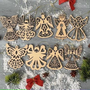 Christmas laser cut files, Christmas Angels Laser Cut, Angel Christmas tree topper SVG, Laser cut Angels, Christmas 2023 laser cut