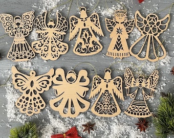 Christmas laser cut files, Christmas Angels Laser Cut, Angel Christmas tree topper SVG, Laser cut Angels, Christmas 2023 laser cut