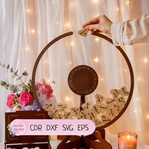 Fichier svg de livre d'or de mariage, mariage svg, livre d'or svg, livre d'or de mariage, svg de mariage, livre d'or en bois svg, fichier svg à télécharger