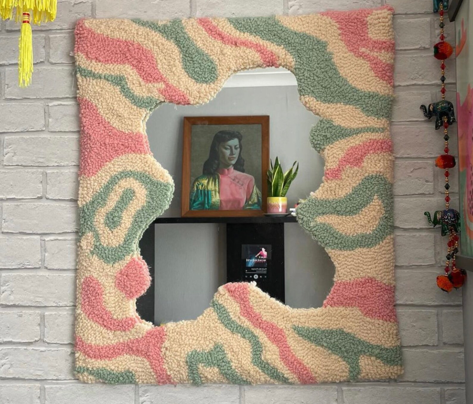 Punch Needle Mirror Etsy UK