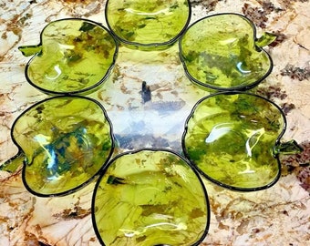 Vintage Hazel Atlas Green Apple Glass (6) Bowls Cereal/Soup/Salad