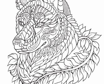 Mandala wolf coloring pages