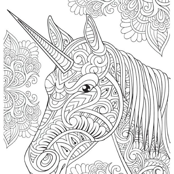Unicorn Mandala Svg - Etsy