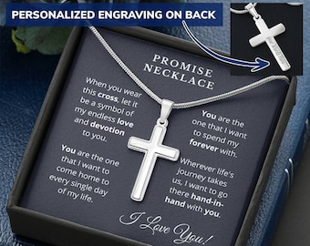 Personalized Cross Necklace for Him: Stainless Steel Promise