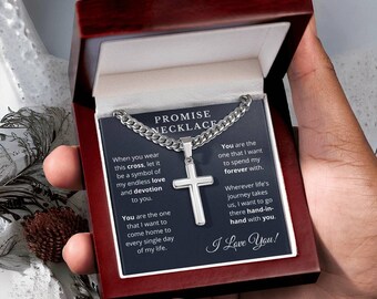 Promise Necklace For Him, Promise Rings For Him, Promise Jewelry For Him Promise Necklace For Boyfriend,Sentimental, Christmas Gift For Him