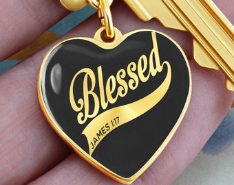 Personalized Keychain, Blessed Keychain, Custom Engraved Keychain, Christian Gifts, Christian Rings, Gift for Her, Female Pastor Gift