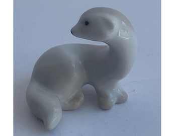 Vintage LZFI USSR Porcelain Weasel Figurine