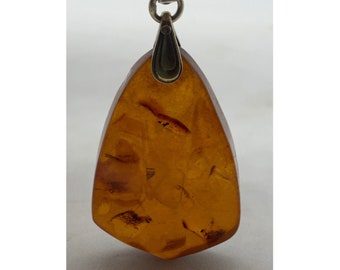 Vintage USSR Amber Pendant with Silver 875