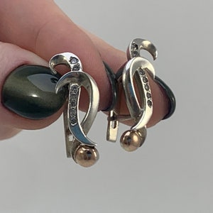 Vintage Pair Of Gold-Plated 375 Silver 925 Earrings