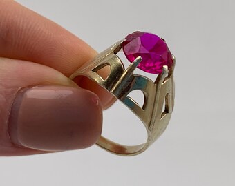 Vintage USSR Silver 875 Ring
